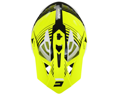 Shot Racing Lite Fury Каска Мото Глянцева Чорний/Білий/Жовтий Розмір M