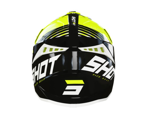 Shot Racing Lite Fury Каска Мото Глянцева Чорний/Білий/Жовтий Розмір M