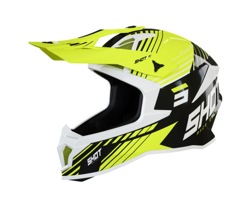 Shot Racing Lite Fury Каска Мото Глянцева Чорний/Білий/Жовтий Розмір M