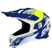 Shot Racing Kask Moto Lite Fury, шолом, легкий, глянцевий, розмір L, синій/жовтий/білий