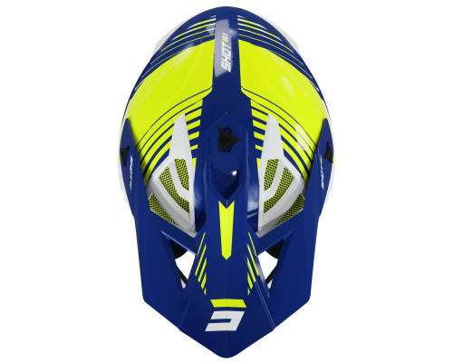 Shot Racing Kask Moto Lite Fury, шолом, легкий, глянцевий, розмір L, синій/жовтий/білий