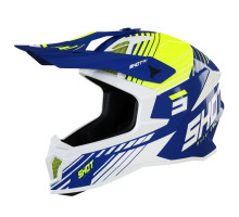 Shot Racing Kask Moto Lite Fury, шолом, легкий, глянцевий, розмір L, синій/жовтий/білий
