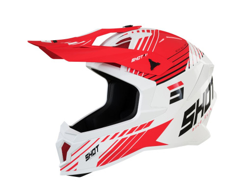 Shot Racing Lite Fury Каска Мото Глянцева Біло-Червона Розмір L