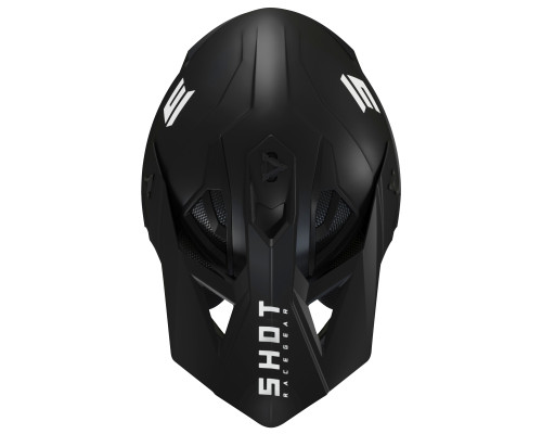 Shot Racing Kask Moto Lite Solid Black матовий 2.0, шолом мотоциклетний, чорний матовий, розмір M