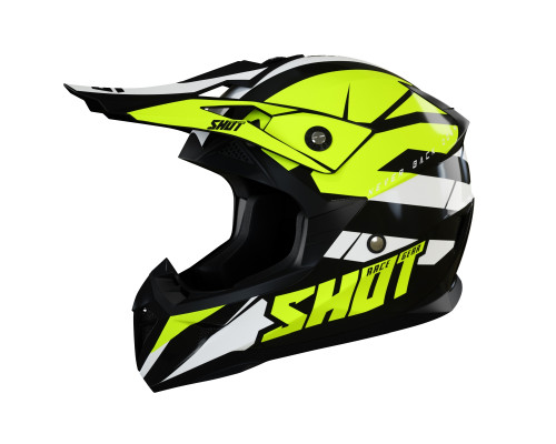 Shot Racing Pulse Revenge шолом мотоциклетний чорний/жовтий/білий глянцевий розмір S