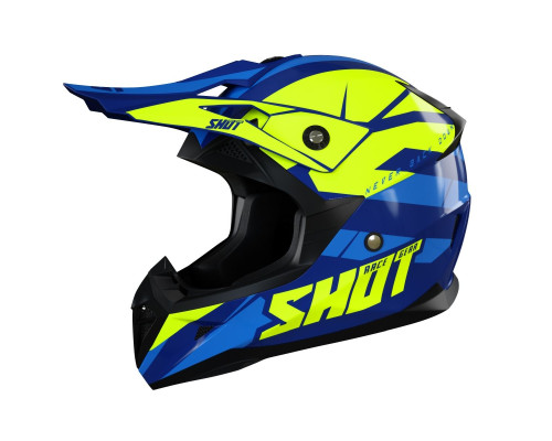 Shot Racing Pulse Revenge Каска Мото Глянцевий Синій/Жовтий Розмір L