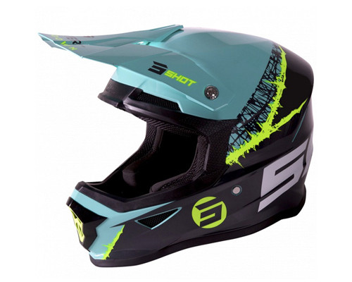 Shot Racing Furious Storm Каска Крос/Ендуро Glossy Колір Зелений/Жовтий Fluo Розмір M