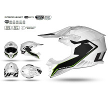 UFO Intrepid Кросовий Шолом ECE 22R06 Колекція 2024 Розмір XL Білий/Чорний