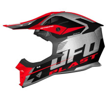 UFO Intrepid Кросовий Шолом ECE 22R06 S Чорний/Срібний/Червоний Fluo Колекція 2024