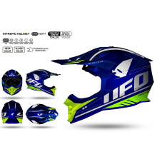 UFO Intrepid Кросовий шолом ECE 22R06 L Синій/Жовтий Флуо Колекція 2024