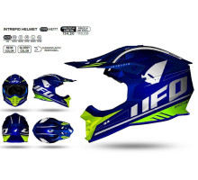 UFO Intrepid Кросовий Шолом ECE 22R06 XL Синій/Жовтий Флуо Колекція 2024