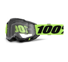 100 PROCENT Accuri 2 Ендуро Мото Окуляри  Подвійна Прозора Лінза Чорний/Жовтий Fluo