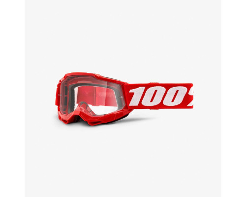 100 PROCENT Accuri 2 Youth Junior Мотокросові Окуляри Прозора Лінза Червоний/Білий