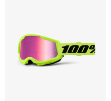 100 PROCENT Strata 2 Мотокросові Окуляри  Neon Жовтий Mirror Pink Lens Жовтий Fluo
