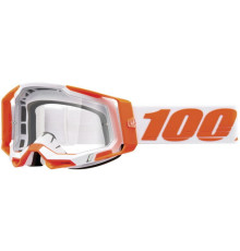 100 PROCENT Racecraft 2 мотогоггли прозора лінза помаранчевий/білий