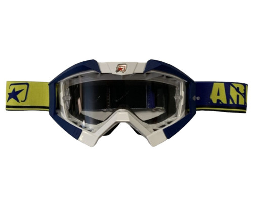 Ariete Riding Crows Окуляри Антифог Антискретч UV Roll-Off 2-шарова піна Білий/Синій/Жовтий