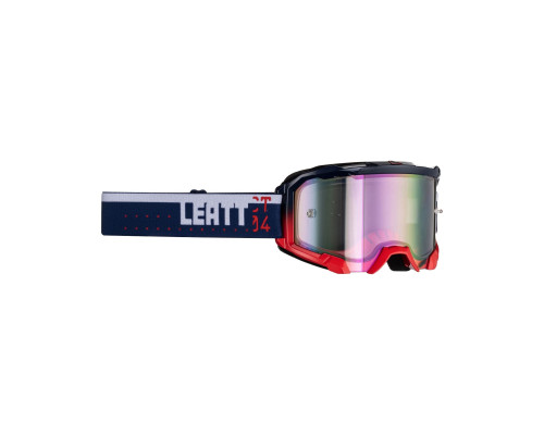 Leatt VelociЗАДНІ4.5 Iriz Goggle, мотогогли, дзеркальна фіолетова лінза, колір гранатовий/червоний/білий