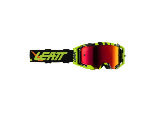 Leatt VelociЗАДНІ5.5 Iriz Goggle, мотогогли, дзеркальна червона лінза, чорний/жовтий флуо
