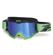 Progrip PG3201-138 FL МотоОкуляри  Антискретч Антифог Анти-UV Синя Дзеркальна Лінза Чорний Зелений