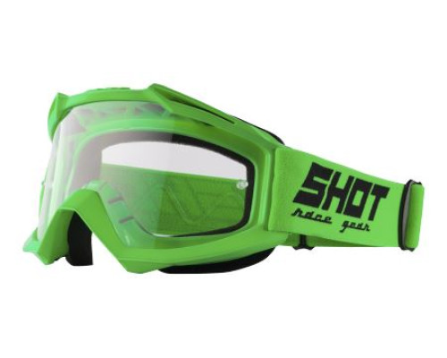 Shot Racing Окуляри Assault Solid Прозора Лінза Неоновий Зелений Fluo