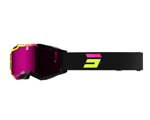 Shot Racing Окуляри Iris 2.0 Fusion, мотоОкуляри , чорний/жовтий/рожевий, дзеркальна лінза, рожевий