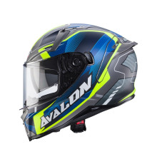 Caberg Avalon X Optic шолом інтегральний, сірий мат/синій/жовтий флуо, розмір XL