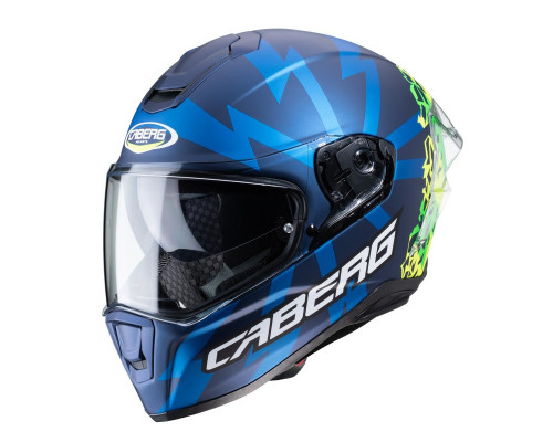 Caberg Drift Evo Storm, інтегральний шолом, матовий синій/жовтий флуо/зелений флуо, розмір M
