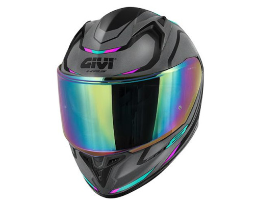 Givi 50.8 Mach 1 інтегральний шолом з блендою XS матовий сірий з рожевими вставками