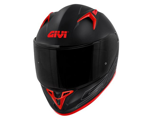 Givi 50.9 Solid інтегральний шолом з блендою XL чорний матовий з червоним