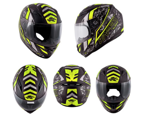 Kappa KJ04 Evo Prox Junior Інтегральний Шолом ECE 22R06 Розмір 50/M Чорний Жовтий Fluo матовий
