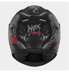 Шолом nox інтегральний (повний) n731 zumbi kid / junior (дитячий) колір чорний/червоний матовий розмір m