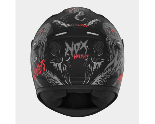 Шолом nox інтегральний (повний) n731 zumbi kid / junior (дитячий) колір чорний/червоний матовий розмір m