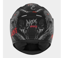 Шолом nox інтегральний (повний) n731 zumbi kid / junior (дитячий) колір чорний/червоний матовий розмір m