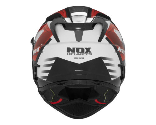 Шолом nox інтегральний (повний) з козирком n304s carver чорний/білий/червоний розмір m