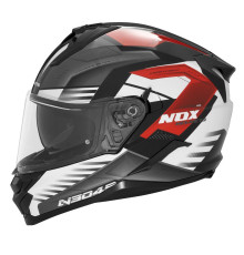 Шолом nox інтегральний (повний) з козирком n304s carver чорний/білий/червоний розмір m