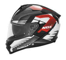 Шолом nox цілісний (повний) з козирком n304s carver чорний/білий/червоний розмір xxl