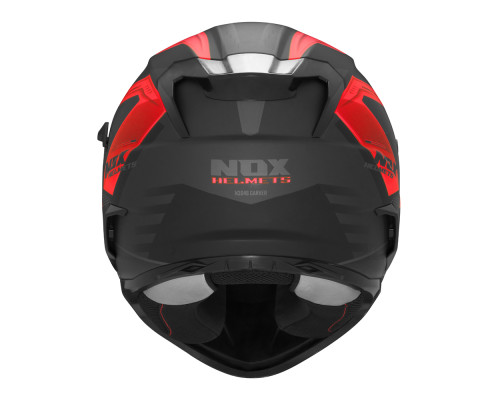 Шолом nox інтегральний (повний) з козирком n304s carver чорний/червоний матовий розмір l