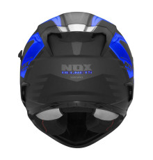 Шолом nox інтегральний (повний) з козирком n304s carver чорний/синій матовий розмір xl