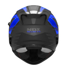 Цілісний шолом nox (повний) з козирком n304s carver чорний/синій матовий розмір xxl