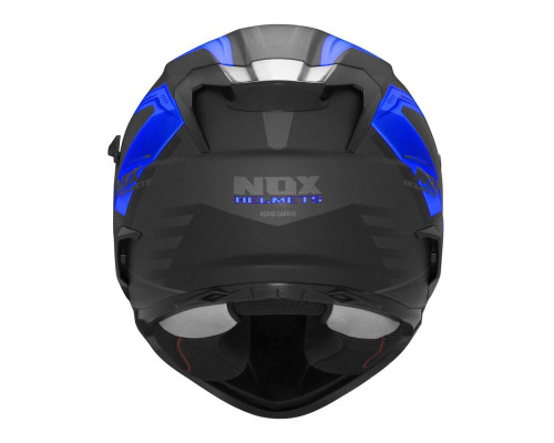 Цілісний шолом nox (повний) з козирком n304s carver чорний/синій матовий розмір xxl