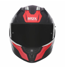 Шолом nox інтегральний (повний) з козирком n401 crower чорний/червоний матовий розмір m