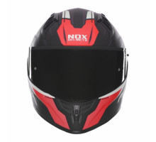 Шолом nox інтегральний (повний) з козирком n401 crower чорний/червоний матовий розмір m