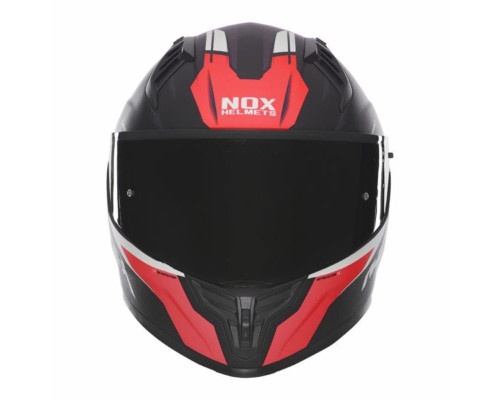 Шолом nox інтегральний (повний) з козирком n401 crower чорний/червоний матовий розмір m