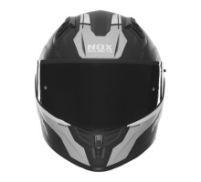 Цілісний шолом nox (повний) з козирком n401 crower чорний/сріблястий матовий розмір xxl