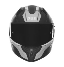 Цілісний шолом nox (повний) з козирком n401 crower чорний/сріблястий матовий розмір xxl