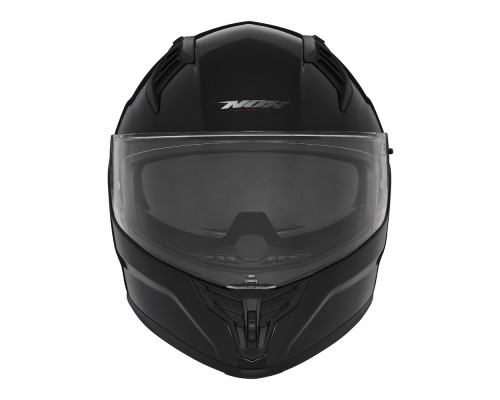 Шолом nox інтегральний (повний) з козирком n401 глянцево-чорний розмір m