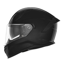 Цілісний шолом nox (повний) з козирком n401 глянцево-чорний розмір xs