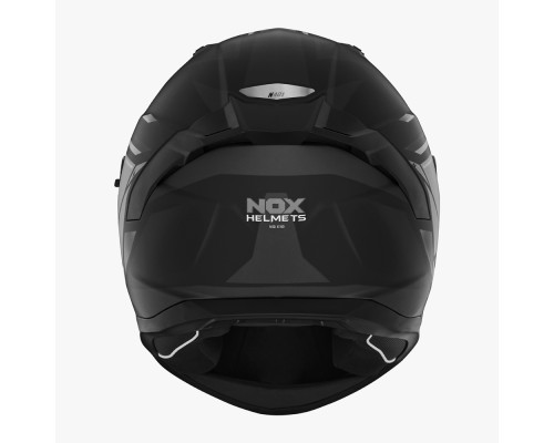 Цілісний шолом nox (повний) з козирком n401 xeno black/titanium матовий розмір xxl