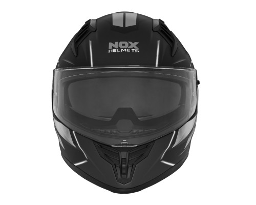 Цілісний шолом nox (повний) з козирком n401 xeno black/titanium матовий розмір xxl