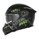 Цілісний шолом nox (повний) з козирком n401 zumbi black/green fluo матовий розмір xxl